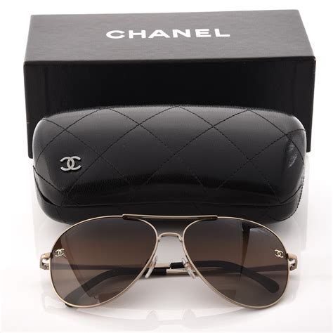 chanel 4189tq gold|chanel sunglasses cc aviators rimless.